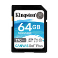 Карта памяти Kingston SDXC 64GB Canvas Go Plus UHS-I U3 V30 70/170Mb/s