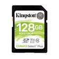 Карта памяти Kingston SDXC 128GB Canvas Select Plus UHS-I U3 V30 85/100Mb/s