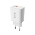 Зарядное устройство EOFE E203, USB-A + USB-C, 20 Вт, 3A, белое