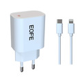 Зарядное устройство EOFE EC02, USB-C, 20 Вт, 3A, белое + кабель Lightning 1 м уцененный