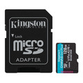 Карта памяти Kingston MicroSDXC 128GB Canvas Go! Plus G4 UHS-I U3 V30 A2, с SD-адаптером