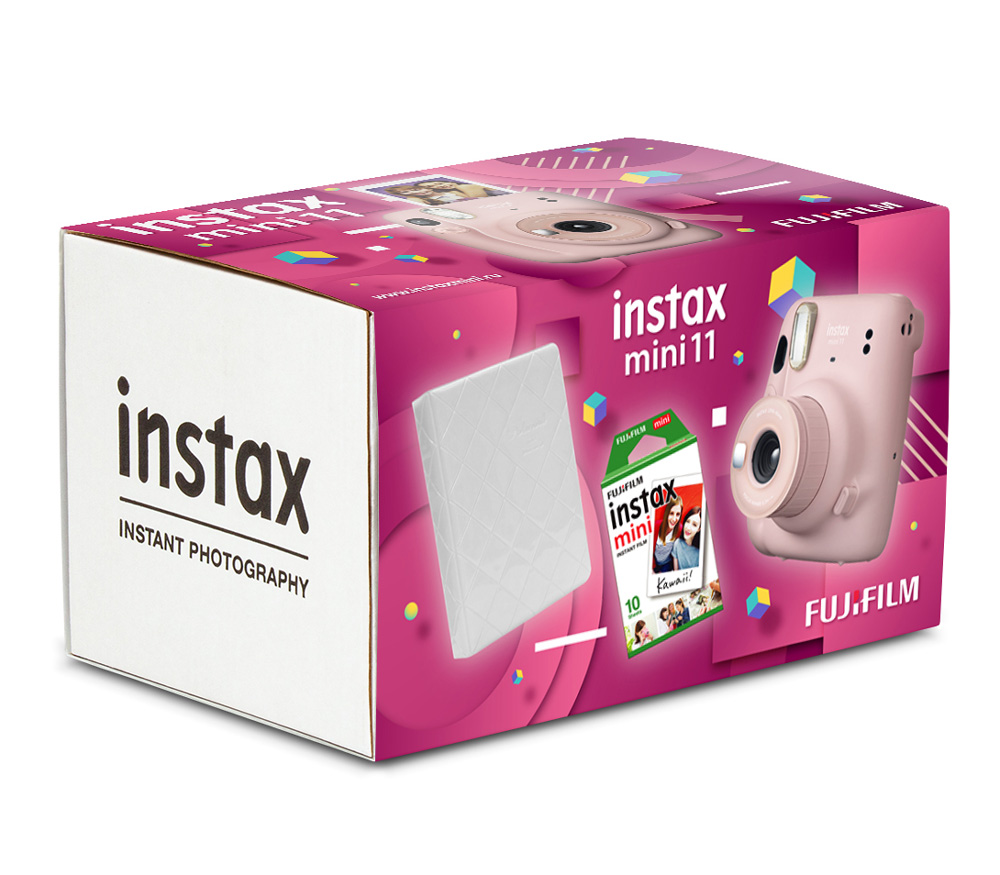 Instax MINI 11 Pink Geometric Set, с альбомом и кассетой 10л.