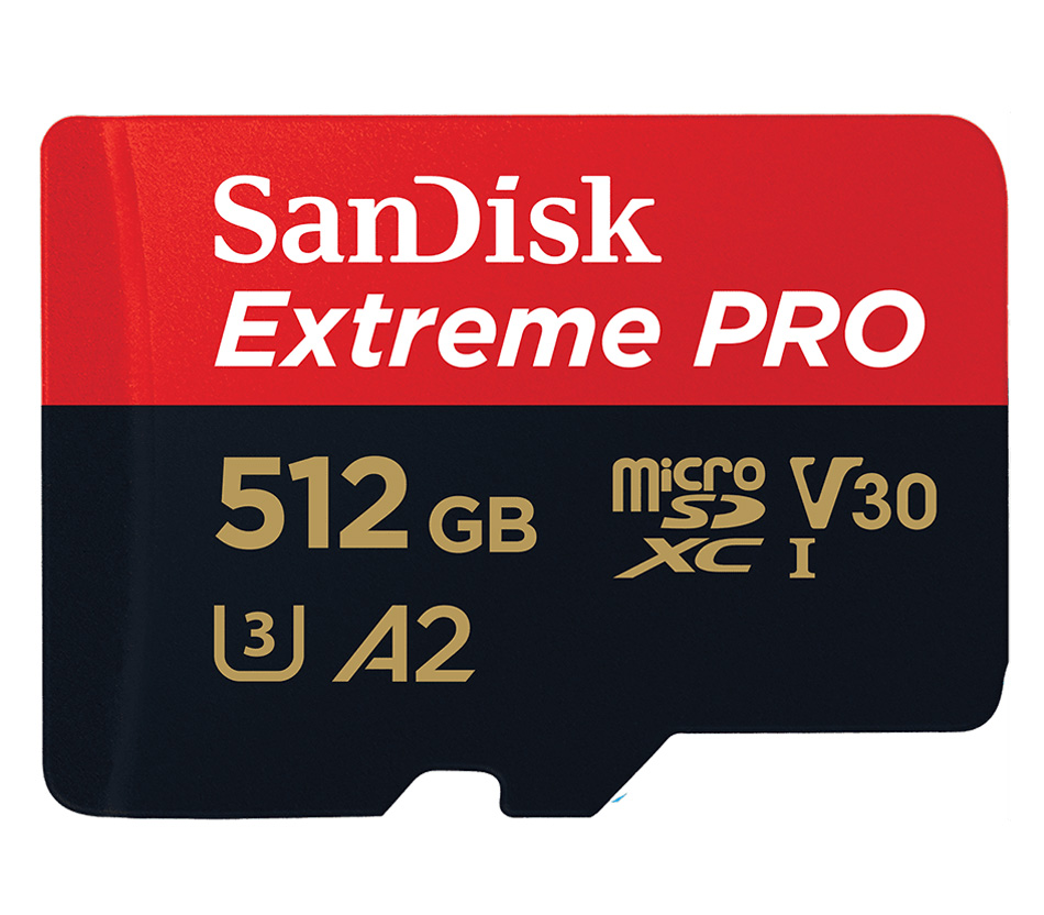 MicroSDXC 512GB Extreme Pro 170MB/s UHS-I A2 V30 + SD-адаптер
