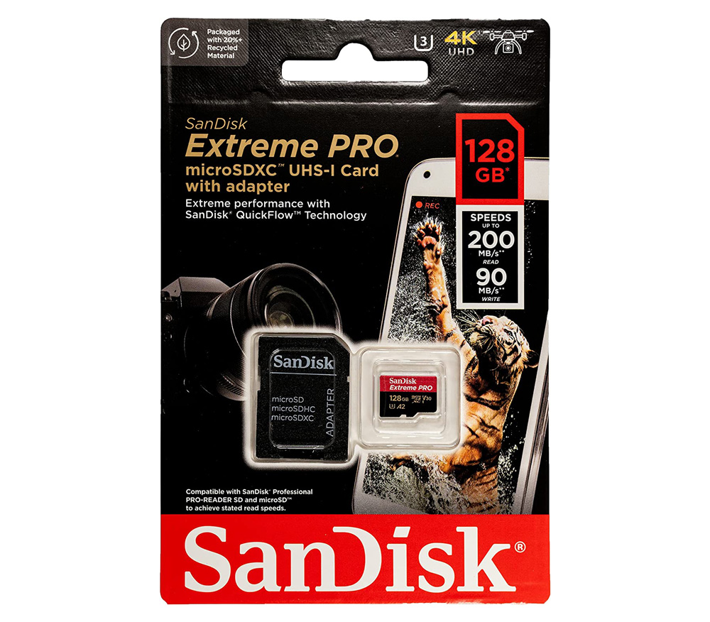 Карта памяти sandisk sdxc 256gb extreme pro uhs i v30 u3 200 140 mb s