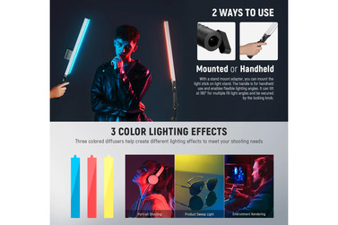 Комплект осветителей Neewer BH20B LED Video Light Stick, 2х21 Вт, 3200-5600К