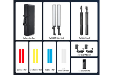 Комплект осветителей Neewer BH20B LED Video Light Stick, 2х21 Вт, 3200-5600К