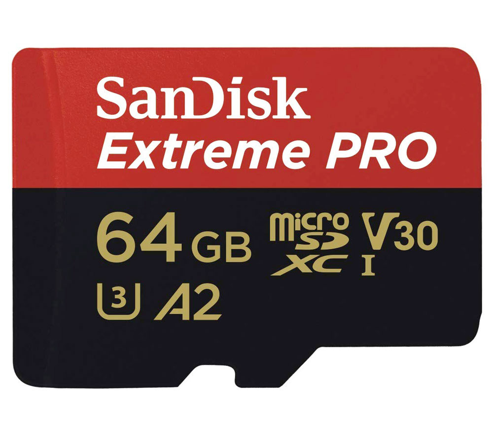 MicroSDXC 64GB Extreme PRO A2 V30 UHS-I 170MB/s, с адаптером